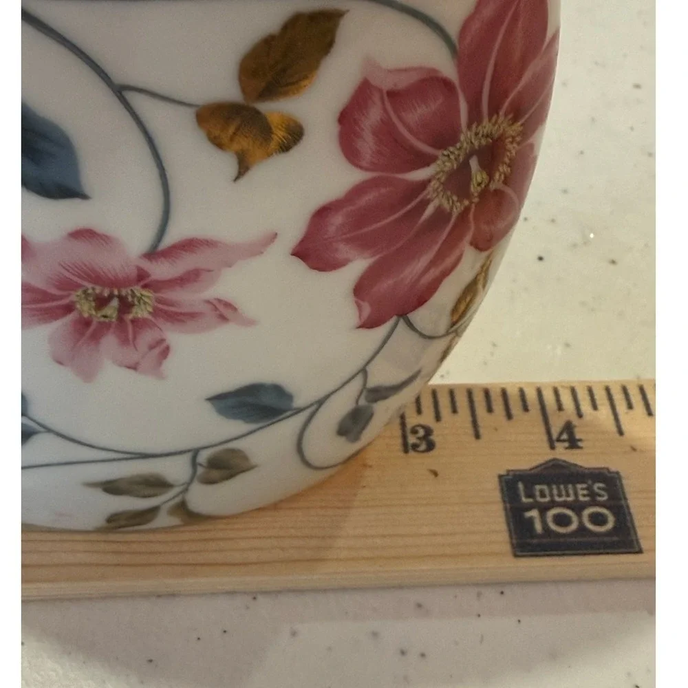 VTG Supreme Otagiri Japan Floral Porcelain Bud Vase Pink Rose Transfer Art Decor